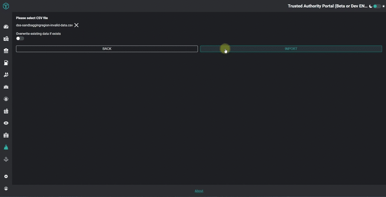 OASIS Prototype Features Import Data - Invalid Data is Blocked-high